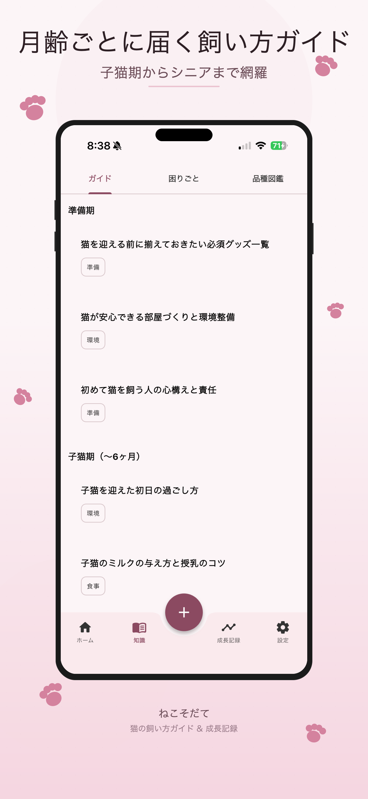 飼い方ガイド画面